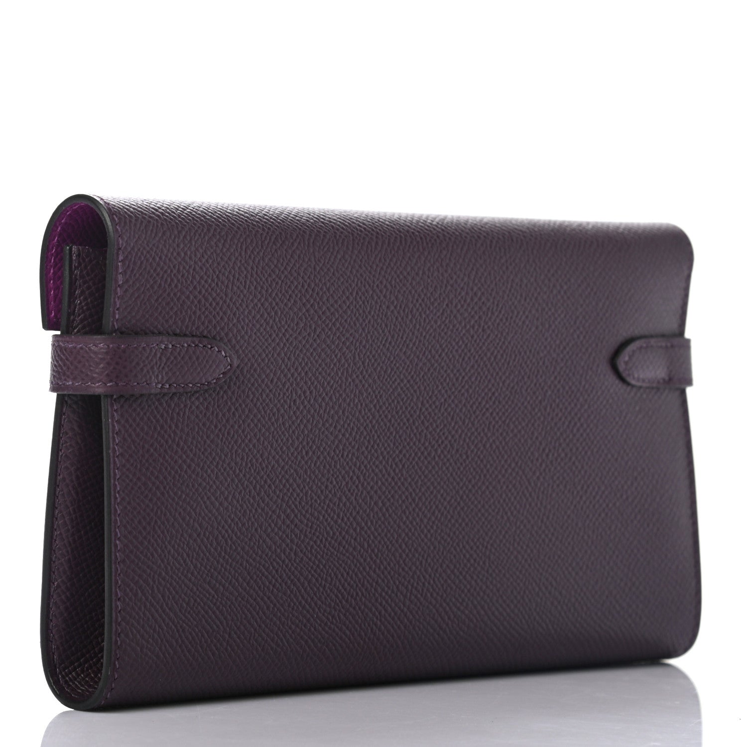 Hermes Epsom Verso Kelly Longue Wallet Raisin Anemone 3 of 7