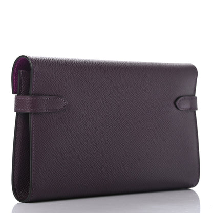 Hermes Epsom Verso Kelly Longue Wallet Raisin Anemone 3 of 7