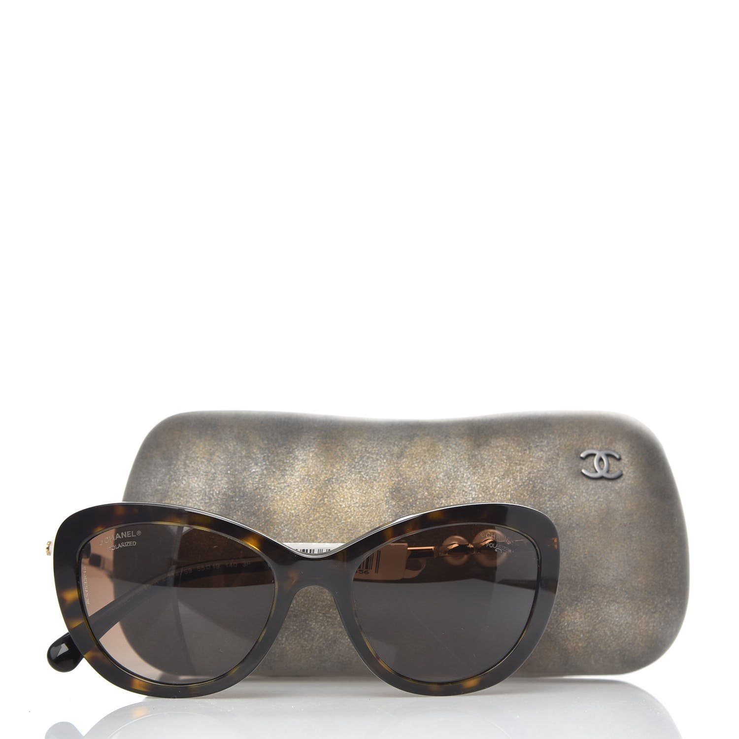 Chanel Acetate Pearl Polarized Cat Eye Sunglasses 5340-H Tortoise 8 of 8