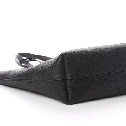 Saint Laurent Calfskin Crocodile Embossed Large Shopper Tote Black 7 of 8
