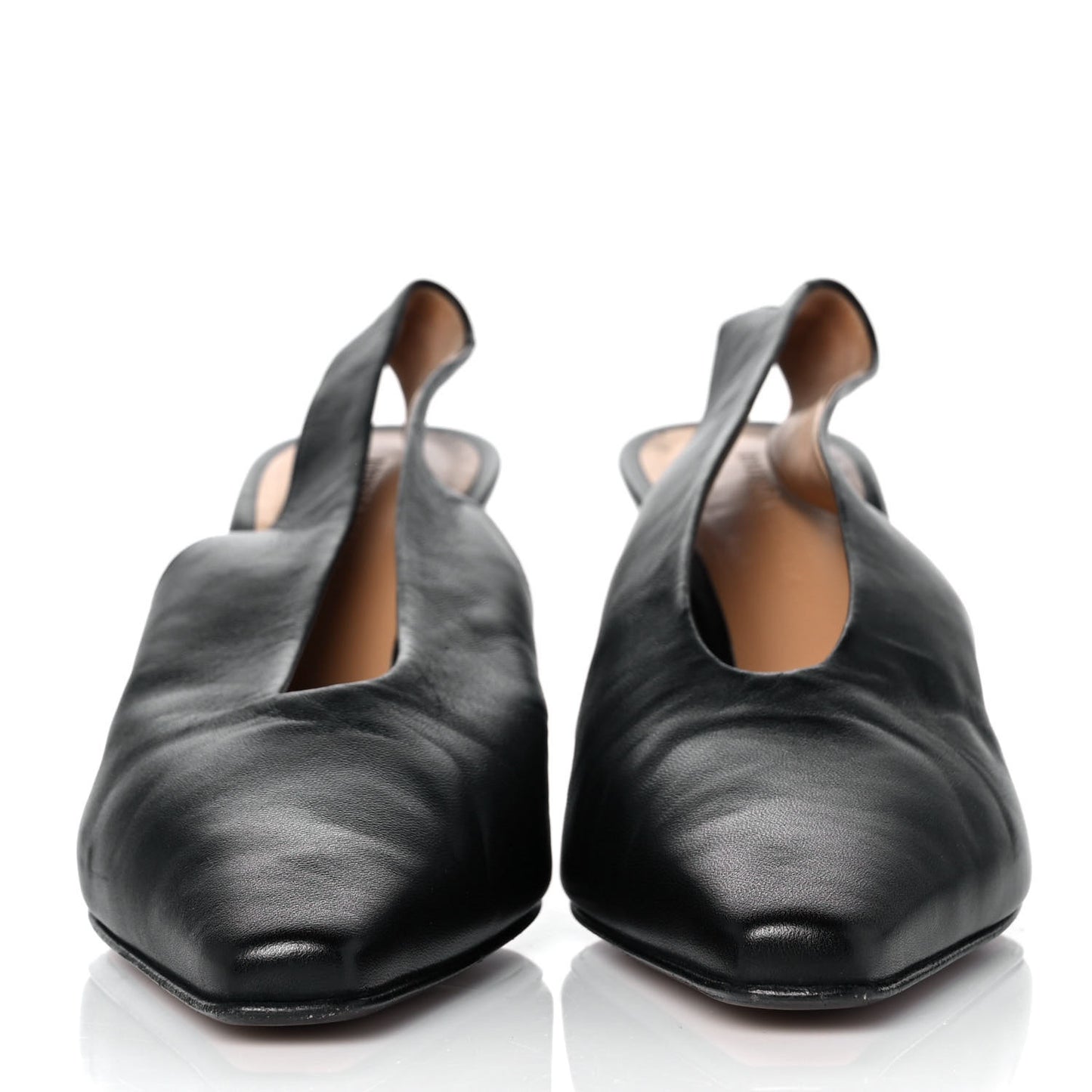 Nappa Almond Slingback Pumps 40 Black