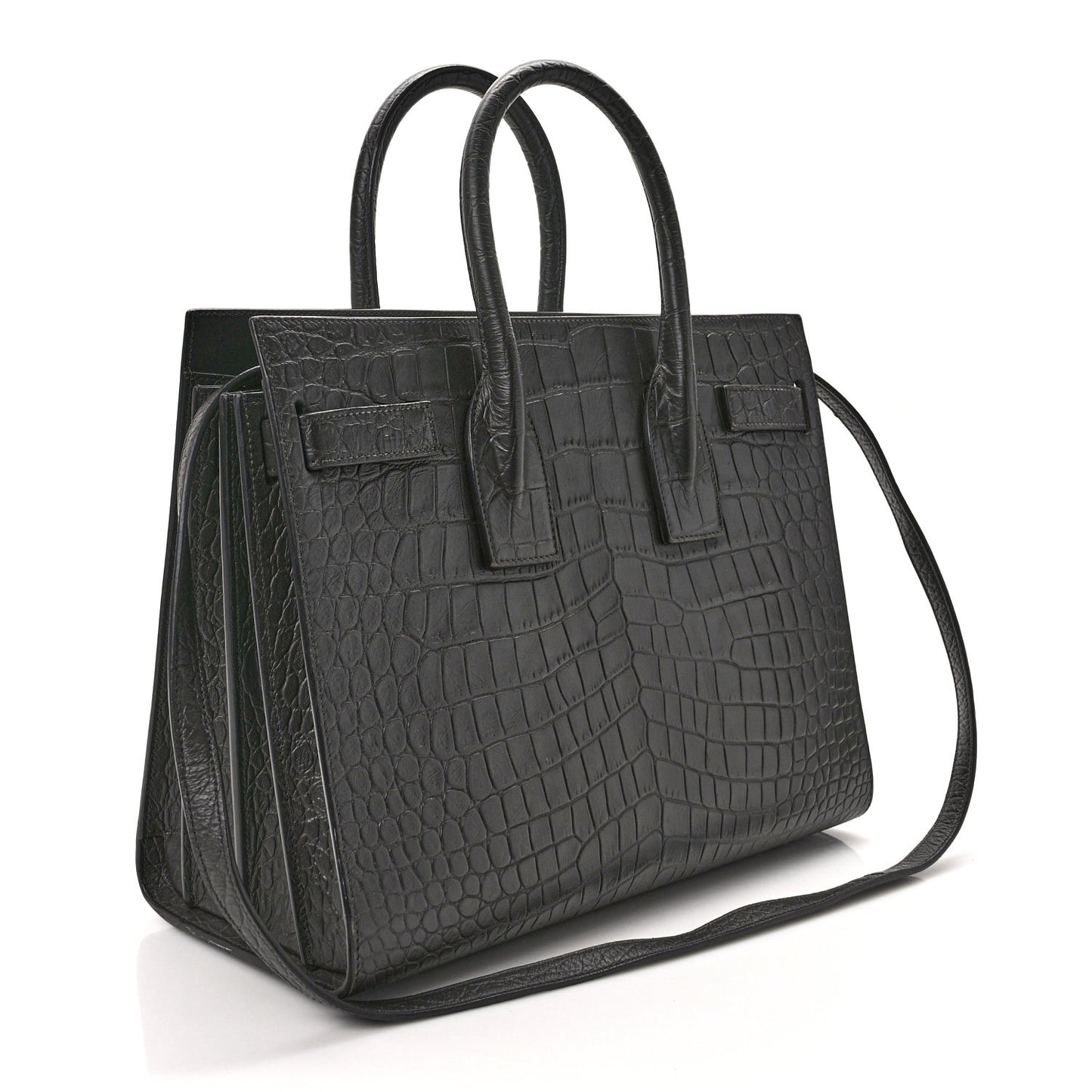 Calfskin Crocodile Embossed Small Sac de Jour Fog