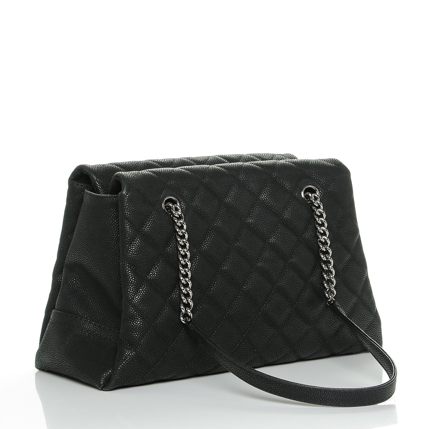 Chanel Iridescent Caviar Quilted Lady Pearly Tote Black 3 of 7