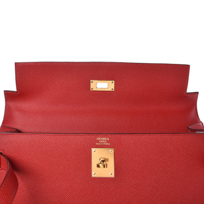 Hermes Epsom Kelly Sellier 32 Rouge Casaque 16 of 37