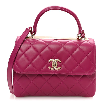 Chanel Lambskin Quilted Small Trendy CC Flap Dual Handle Bag Dark Pink 1 of 11