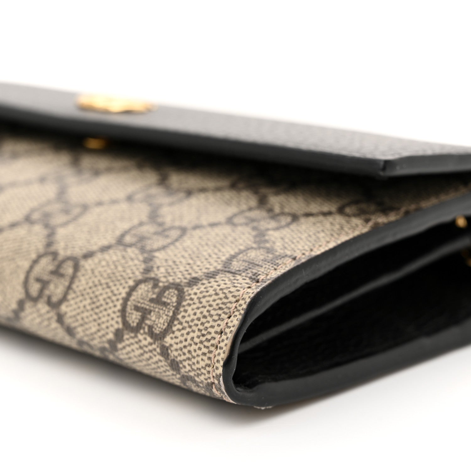 Gucci Dollar Calfskin GG Supreme Monogram Petite GG Marmont Wallet Chain Bag Black Beige Ebony 11 of 12