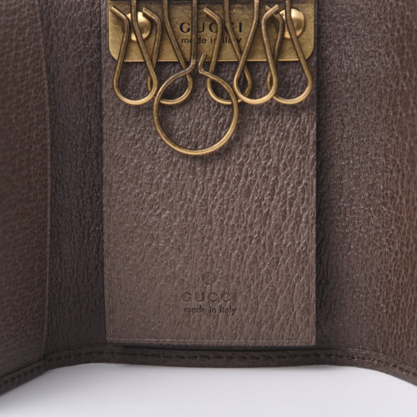 GG Supreme Monogram Web Ophidia 6 Key Holder Case Beige New Acero