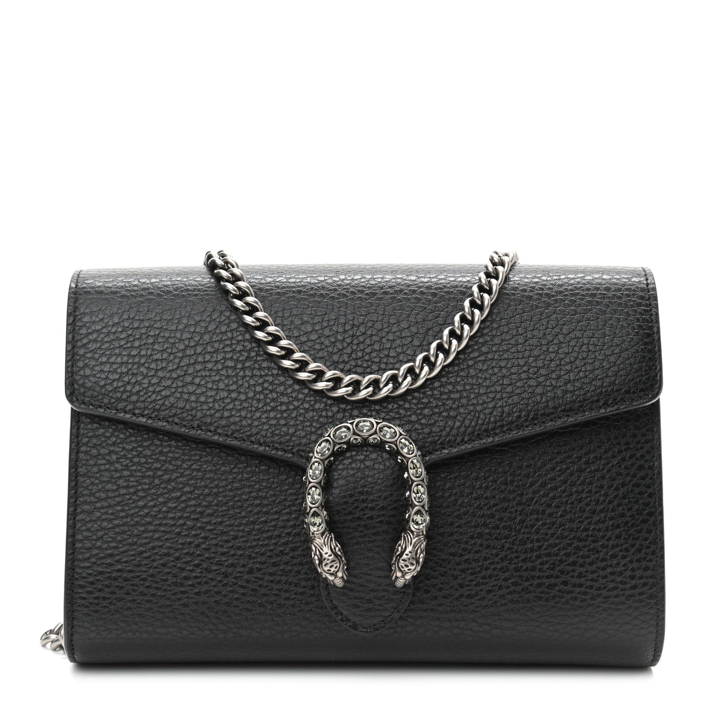 Calfskin Mini Dionysus Chain Wallet Black