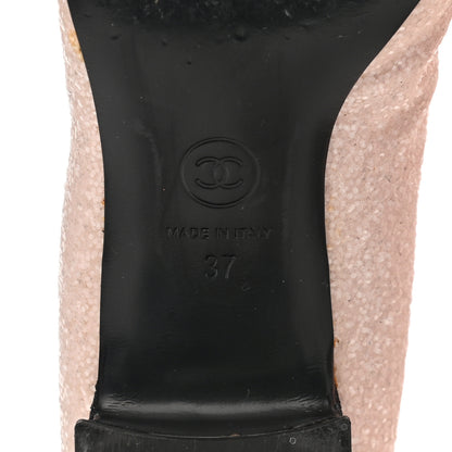 Chanel Glitter Fabric Lurex Cap Toe Fantasy High Boots 37 Pink Black 6 of 12