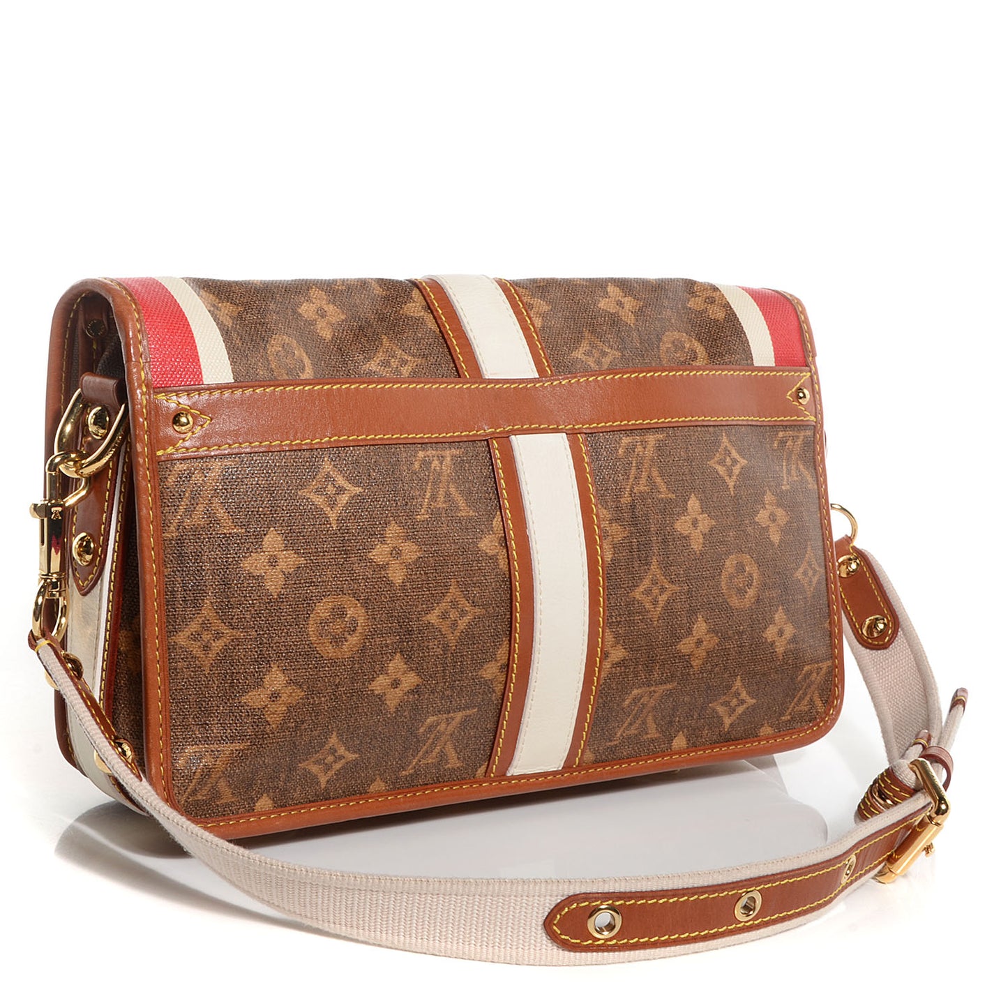Monogram Rayures Tisse Clutch Red