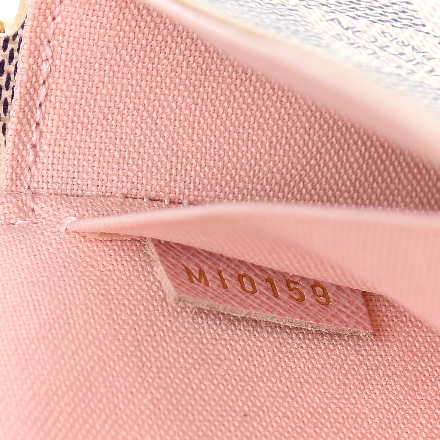 Damier Azur Pochette Felicie Chain Wallet Rose Ballerine
