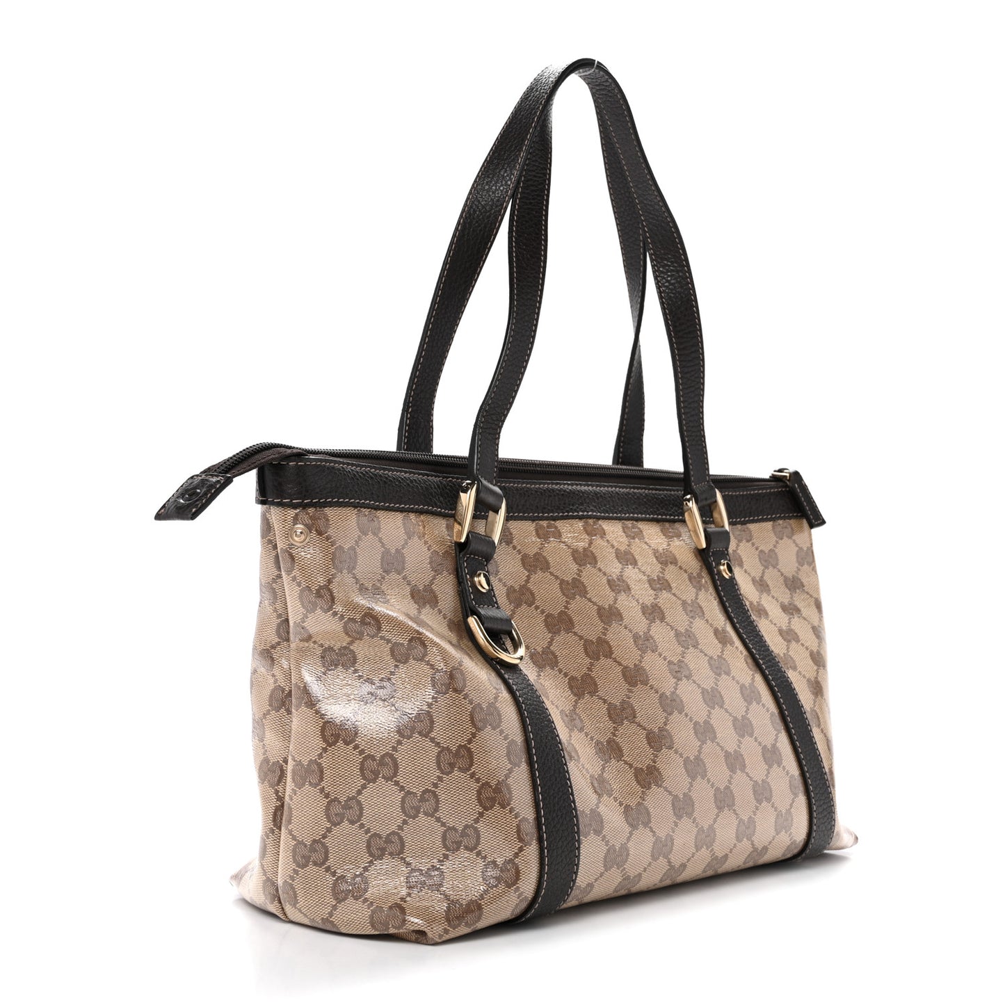 Crystal Monogram Medium Abbey Tote Brown