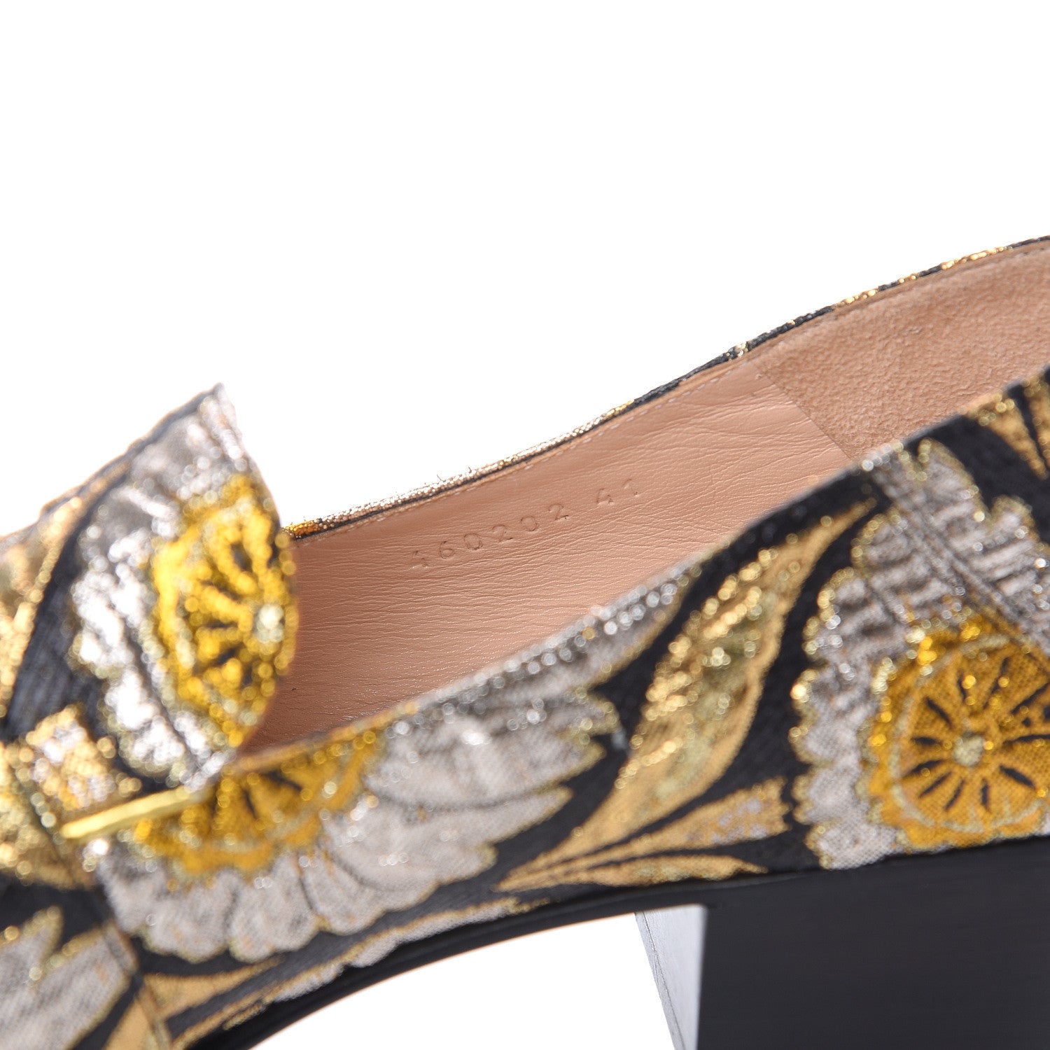 Gucci Brocade Floral Jacquard Dionysus Loafers 41 Black 9 of 10