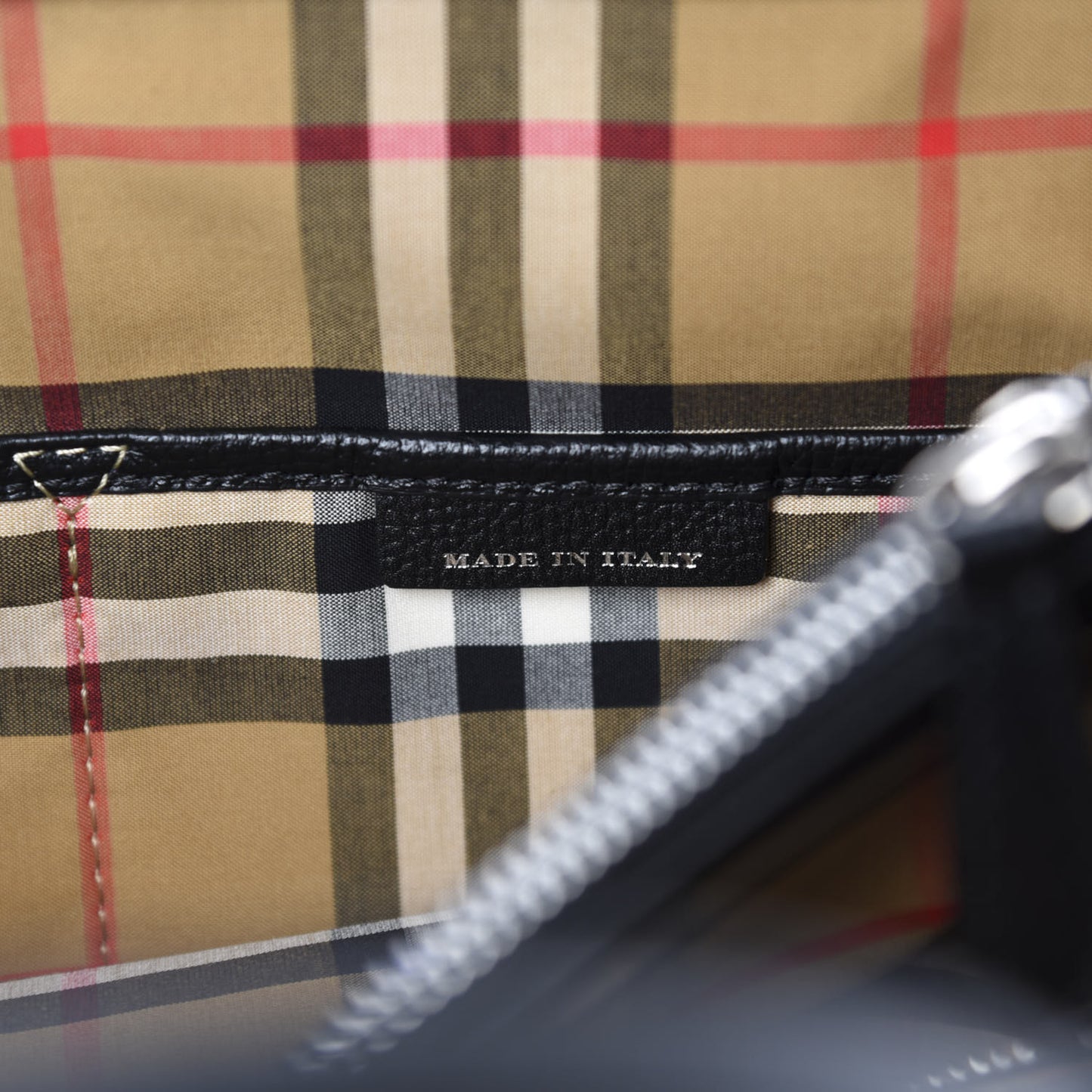 Derby Calfskin House Check Medium Banner Tote Black
