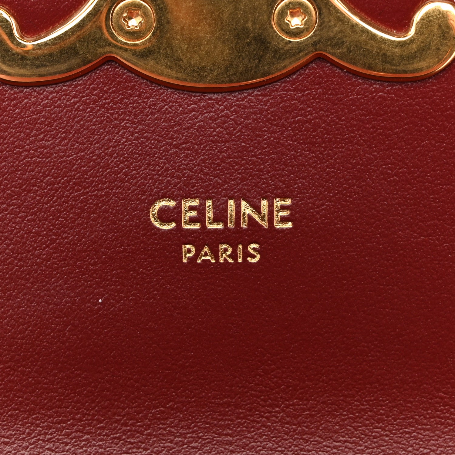 Celine Shiny Calfskin Mini Chain Claude Burgundy 6 of 11