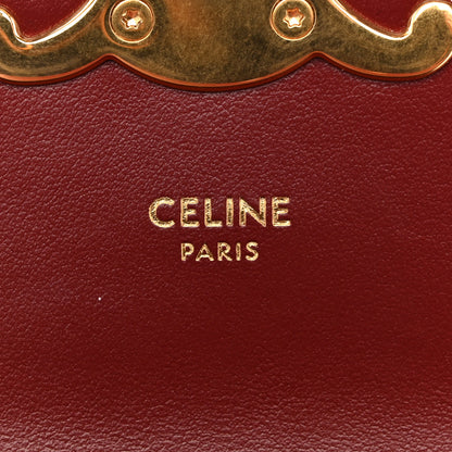 Celine Shiny Calfskin Mini Chain Claude Burgundy 6 of 11