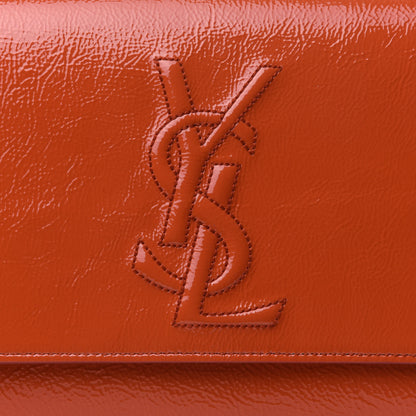 Saint Laurent Textured Patent Monogram Large Belle De Jour Clutch Orange 8 of 11