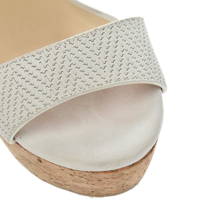 Jimmy Choo Nubuck Embossed Cork Portia 120 Wedge Sandals 37 Latte 9 of 10