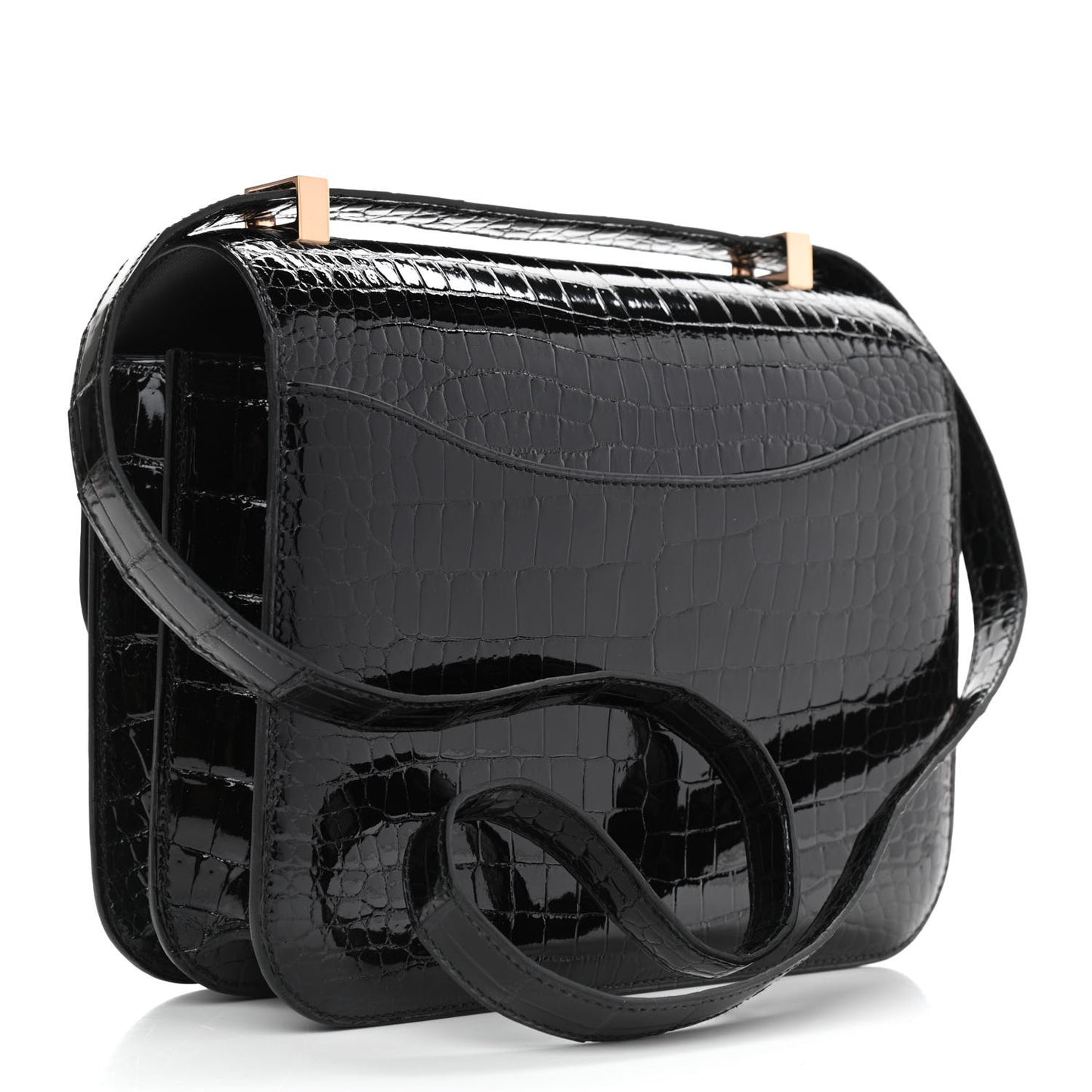Shiny Porosus Crocodile Constance 24 Black