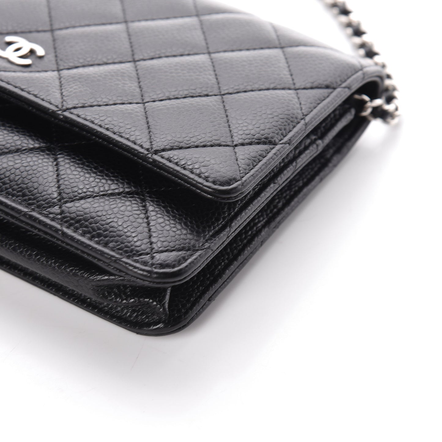 Caviar Quilted Wallet On Chain WOC Black