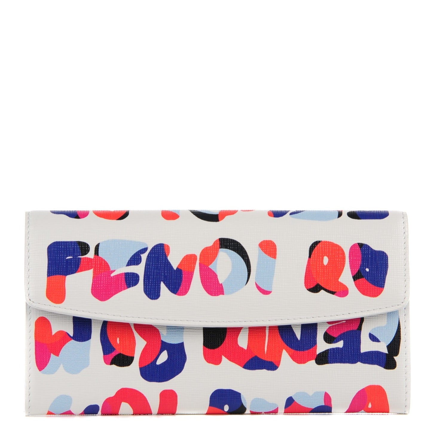 Vitello Elite Fendi Roma Continental Wallet White Multicolor