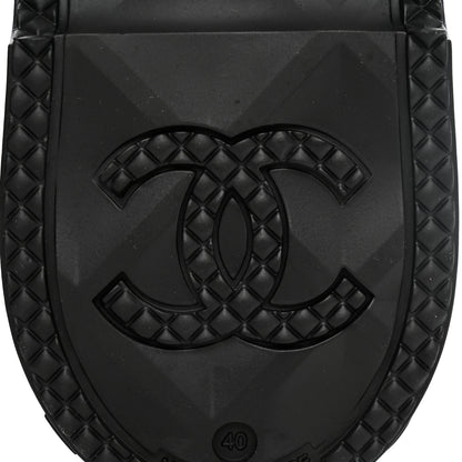 Chanel Caoutchouk CC High Boots 40 Black 6 of 15