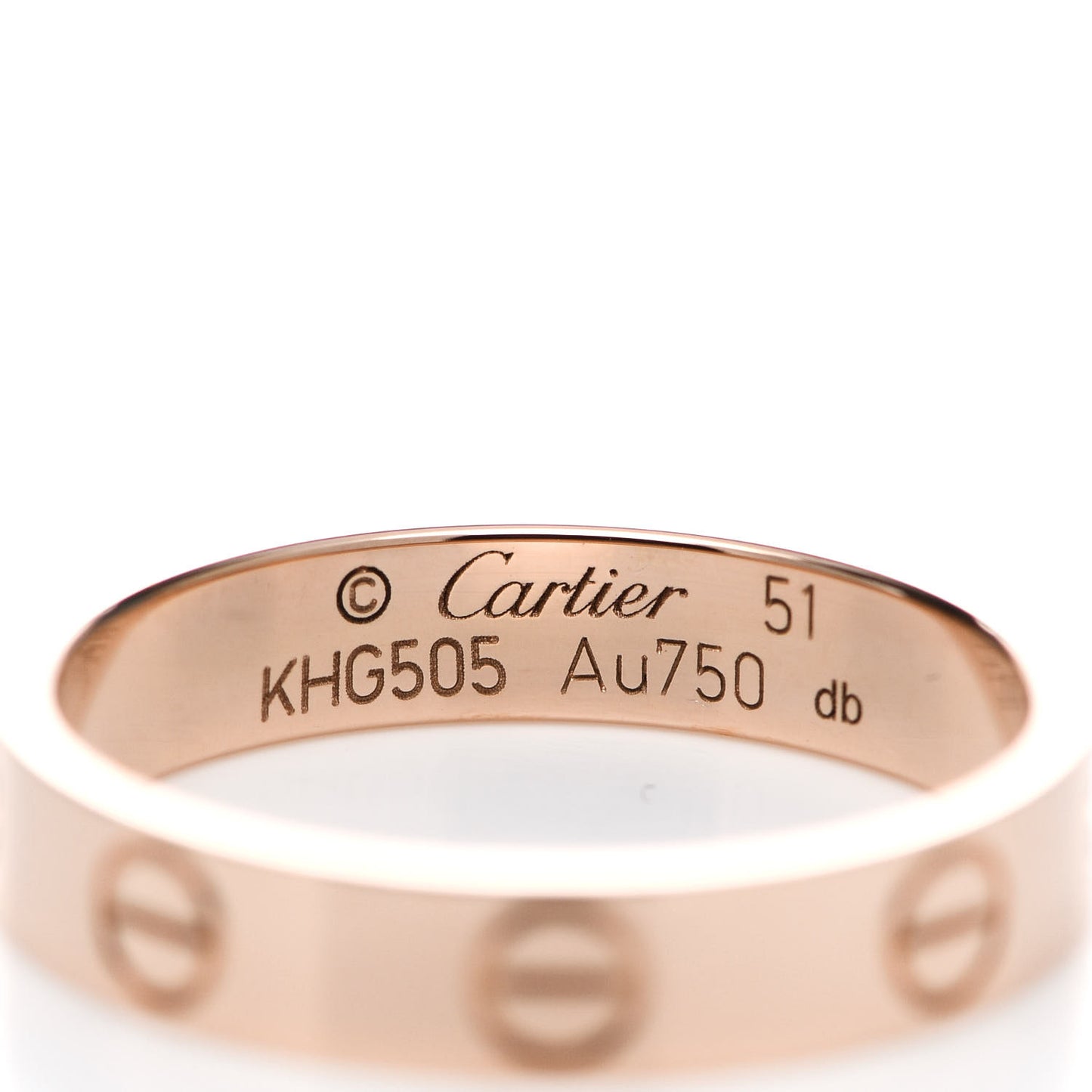 18K Pink Gold 3.5mm LOVE Wedding Band Ring 51 5.75