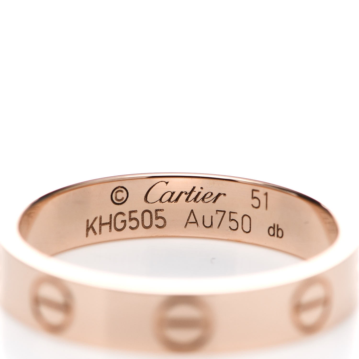 Cartier 18K Pink Gold 3.5mm LOVE Wedding Band Ring 51 5.75 4 of 5