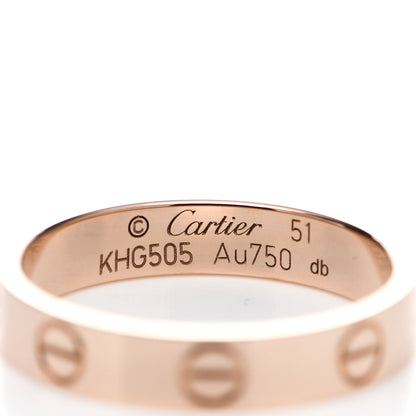 Cartier 18K Pink Gold 3.5mm LOVE Wedding Band Ring 51 5.75 4 of 5