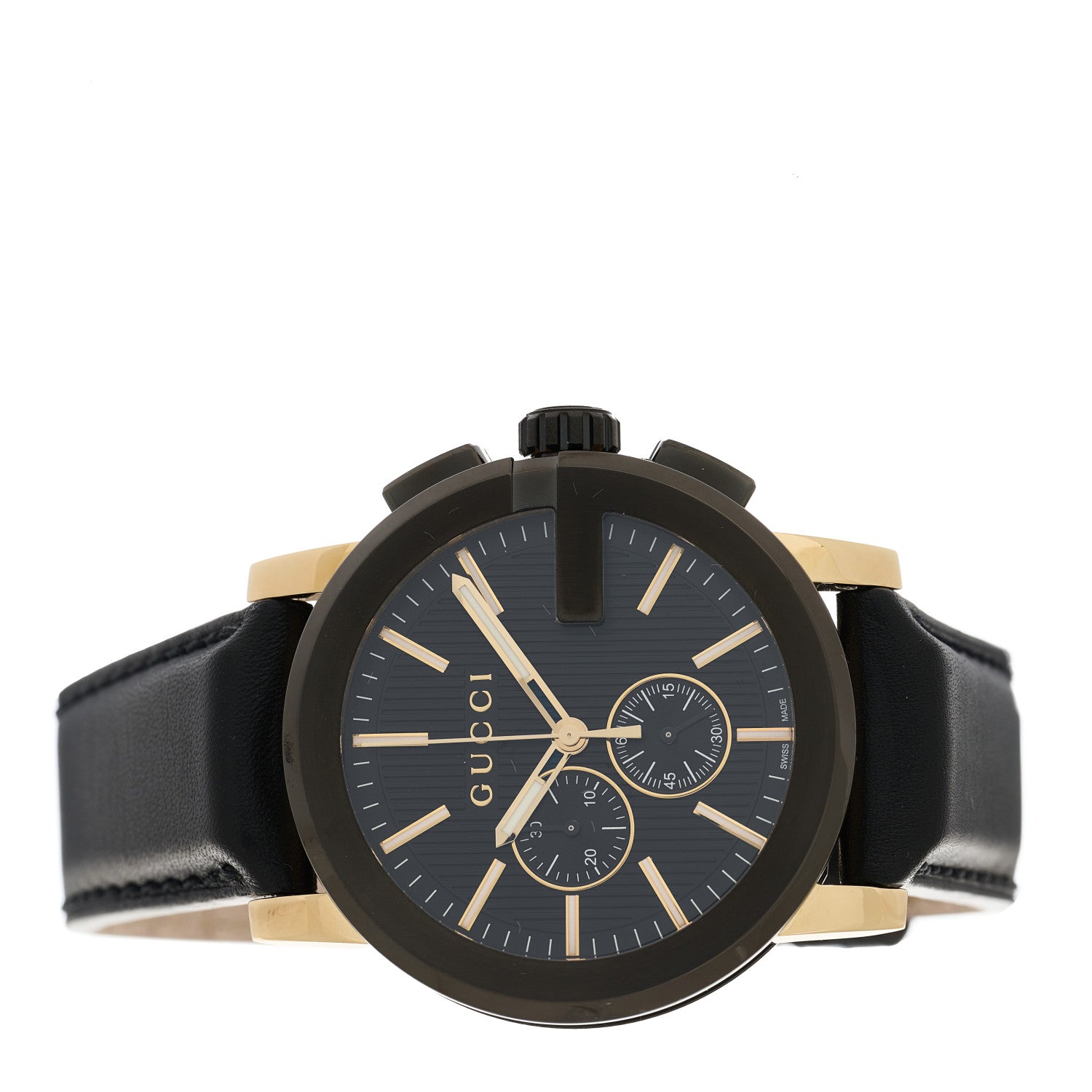 Gucci PVD Stainless Steel Calfskin 44mm G-Chrono Quartz Watch Black 2 of 5