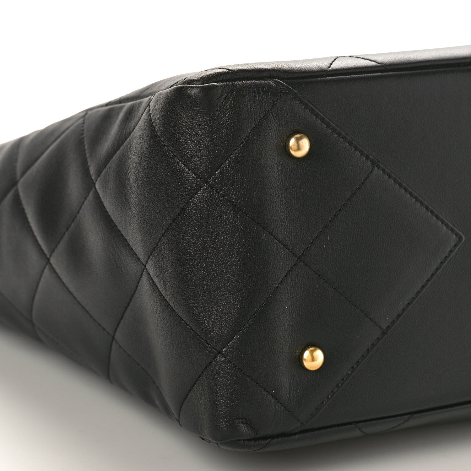 Chanel Calfskin Quilted Book Pocket Shopping Tote Black 10 of 12