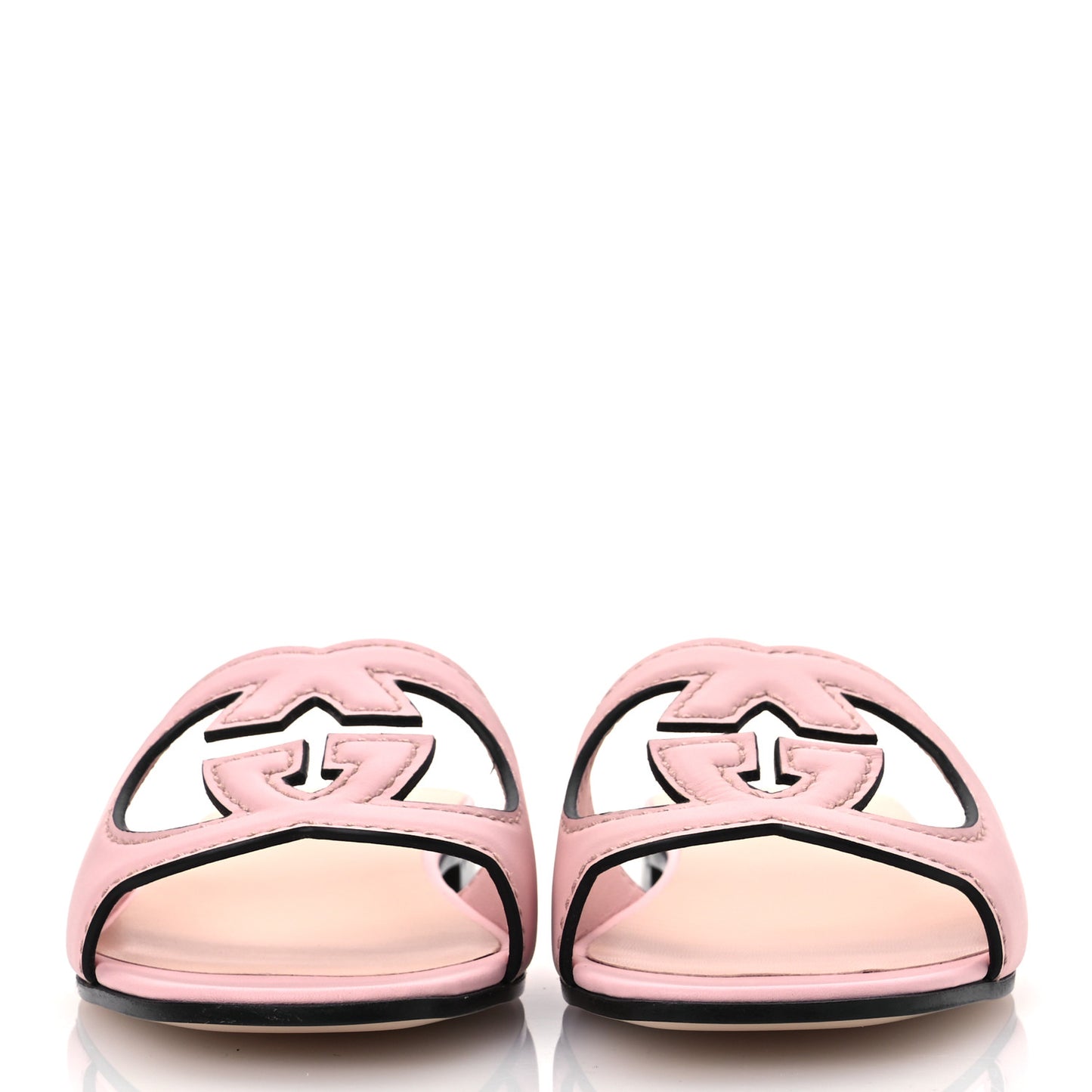 Cosmos Softy Calfskin Interlocking G Cut Out Slide Sandals 37 Candy Cotton