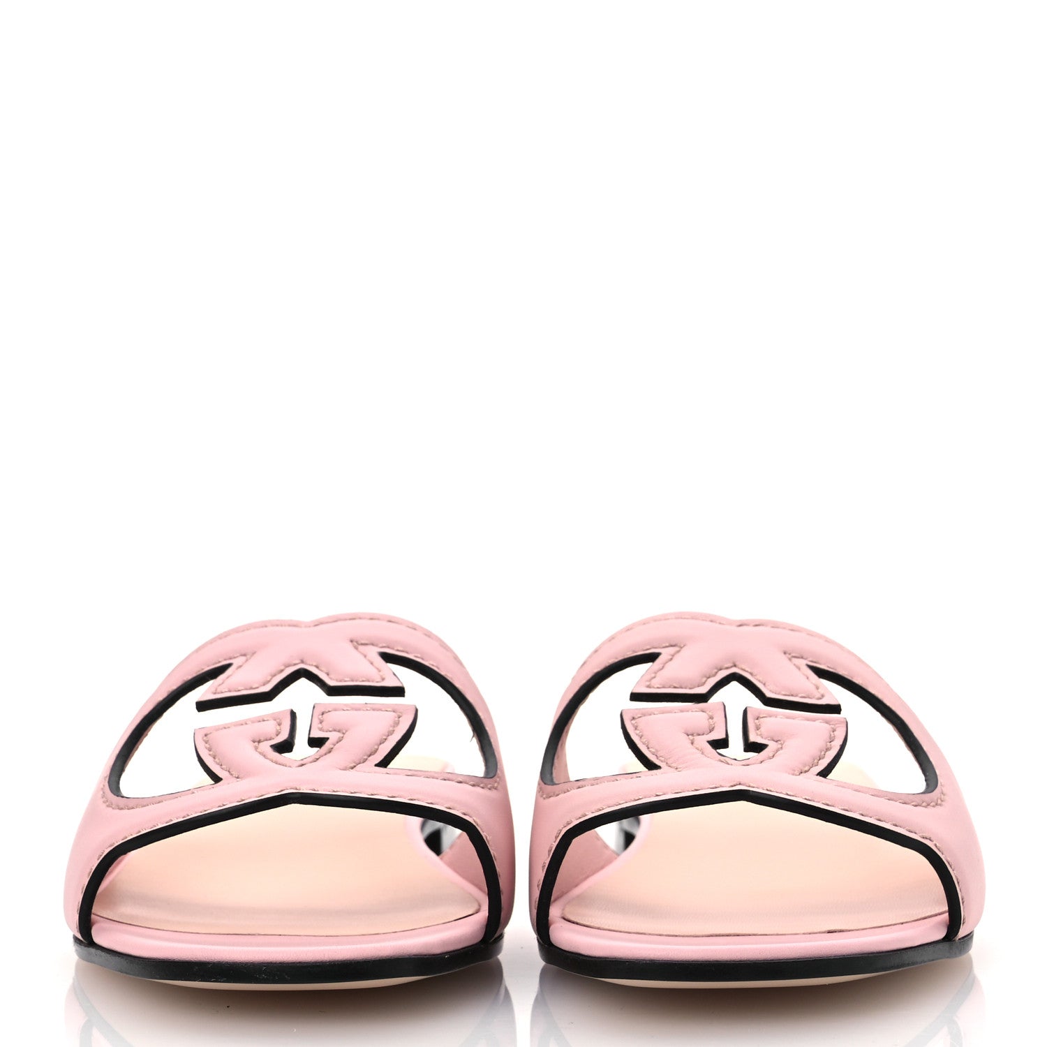 Gucci Cosmos Softy Calfskin Interlocking G Cut Out Slide Sandals 37 Candy Cotton 3 of 13