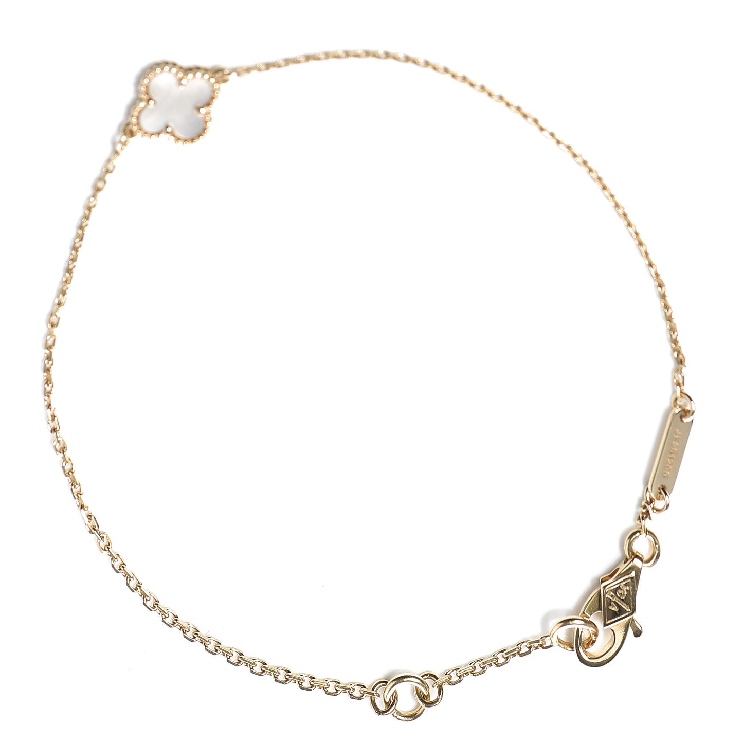 18K Yellow Gold Mother of Pearl Sweet Alhambra Bracelet