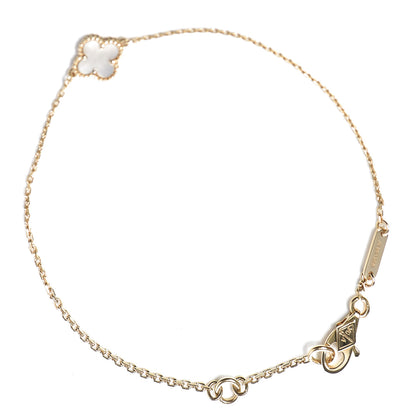 Van Cleef & Arpels 18K Yellow Gold Mother of Pearl Sweet Alhambra Bracelet 3 of 8