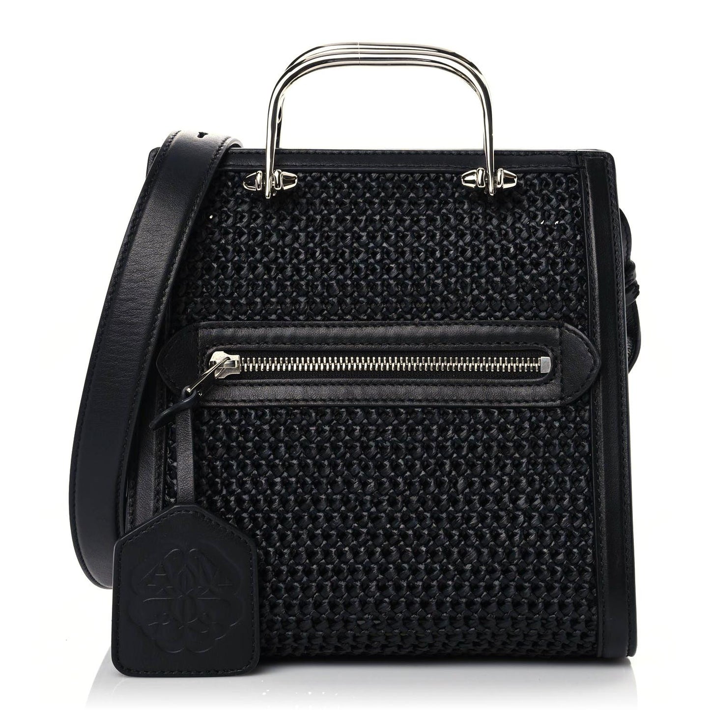 Raffia Calfskin The Short Story Tote Bag Black