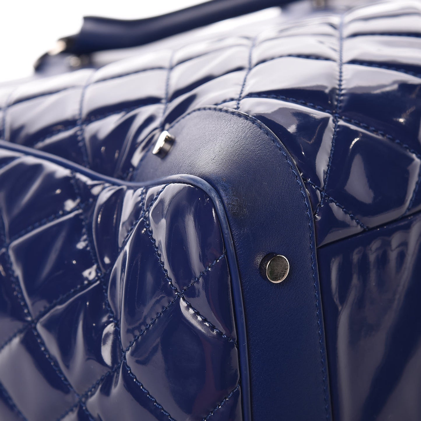 Vinyl Calfskin Viaggio Travel Bag Blue