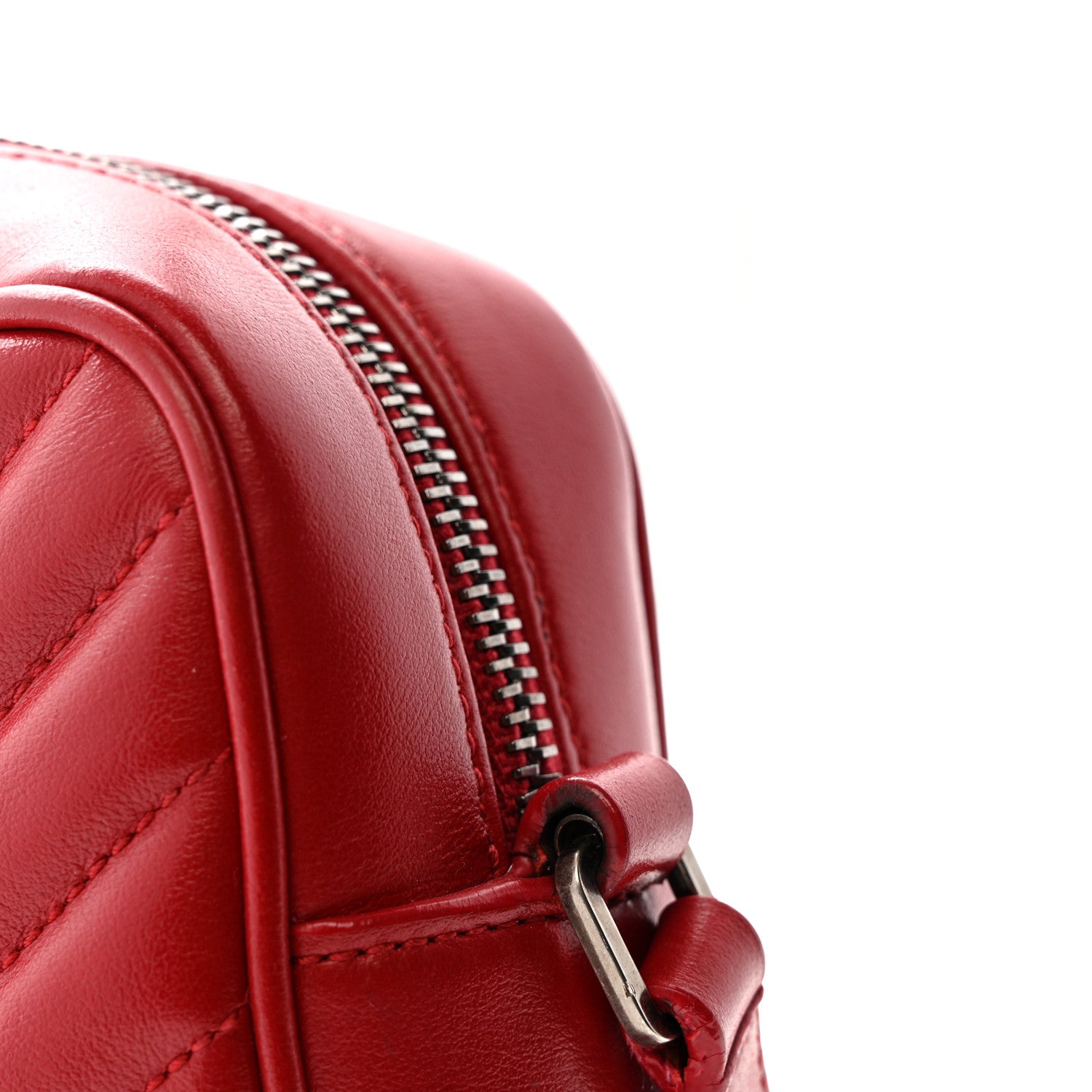Saint Laurent Calfskin Matelasse Monogram Lou Camera Bag Red 15 of 17