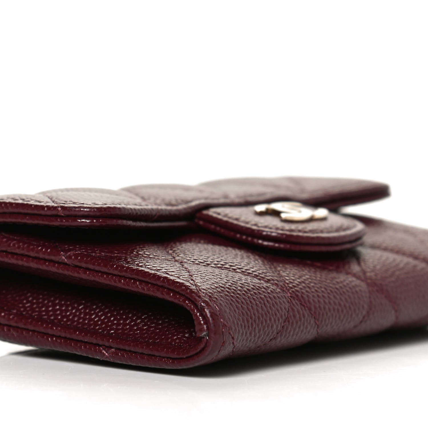 Chanel Caviar Quilted Flap Card Holder Wallet Burgundy 8 of 10