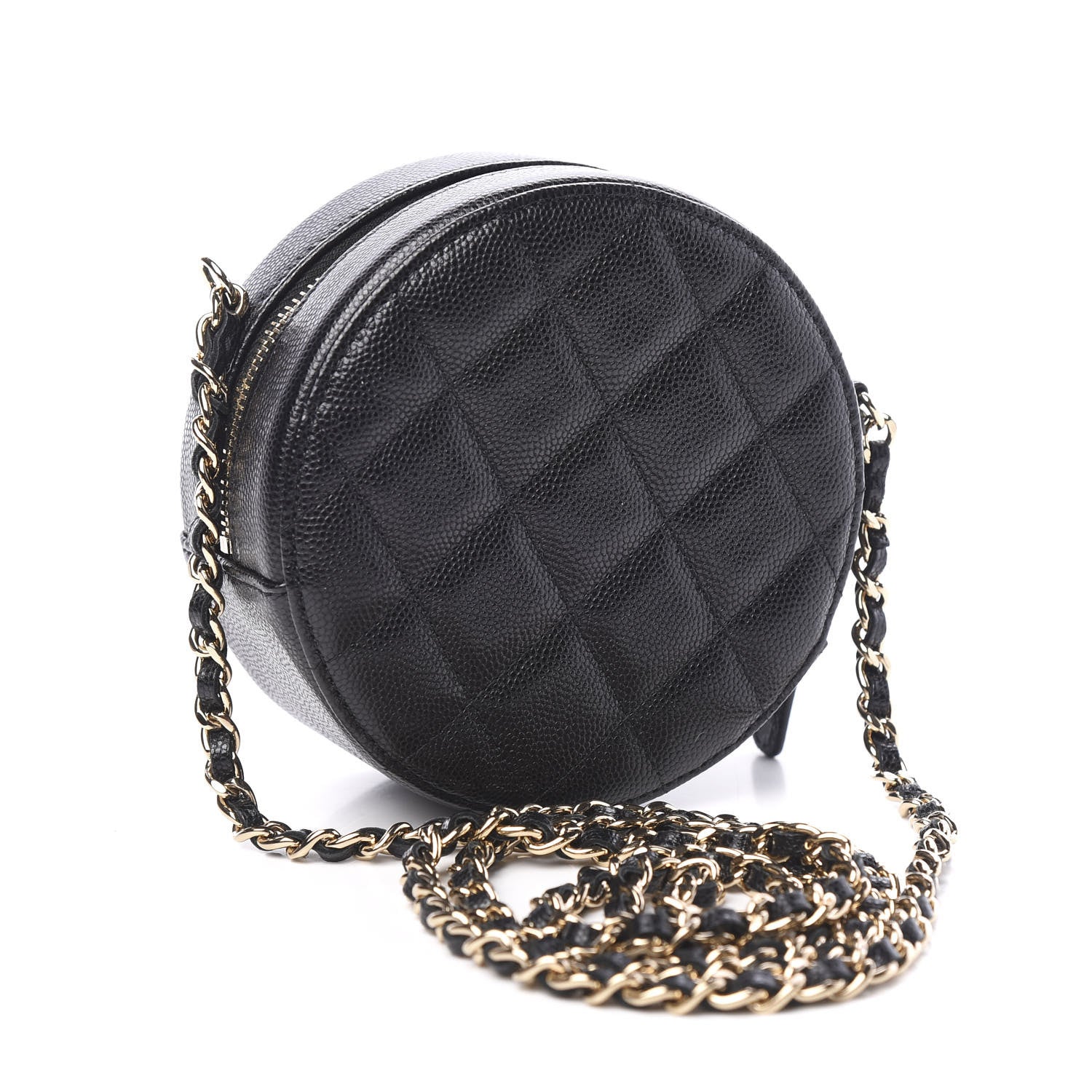 Chanel Caviar Quilted Round Clutch With Chain Black 2 of 10