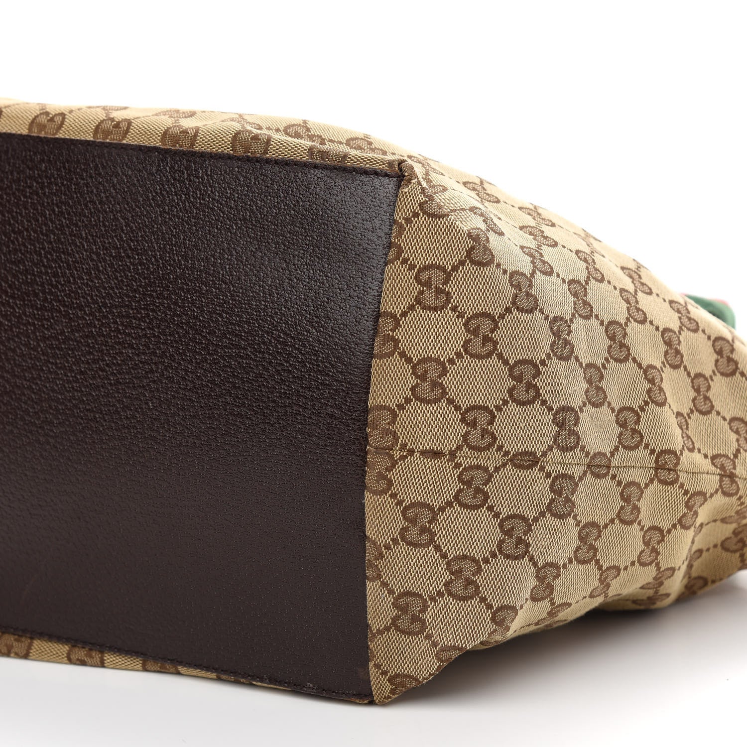 Gucci GG Monogram Medium Web Handle Bucket Tote Dark Brown 9 of 9