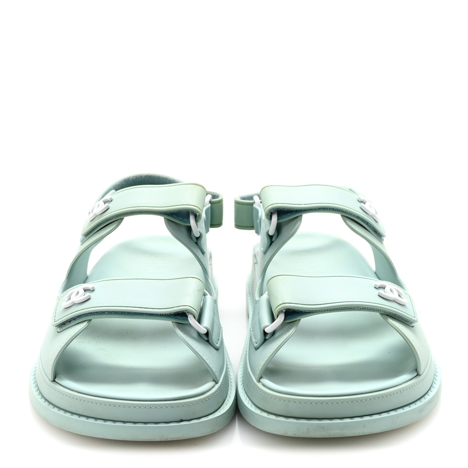 Chanel Rubber CC Dad Sandals 39 Light Blue 3 of 9