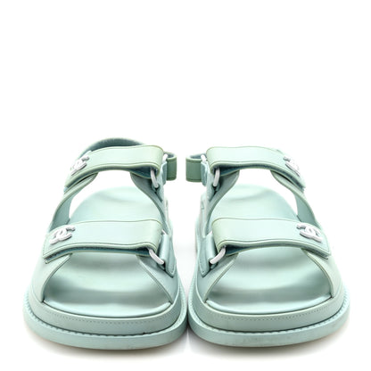 Chanel Rubber CC Dad Sandals 39 Light Blue 3 of 9