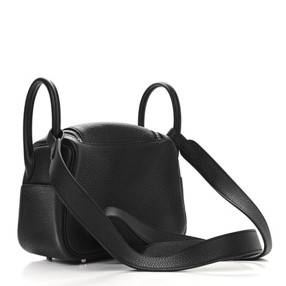 Hermes Taurillon Clemence Mini Lindy 20 Black 4 of 19