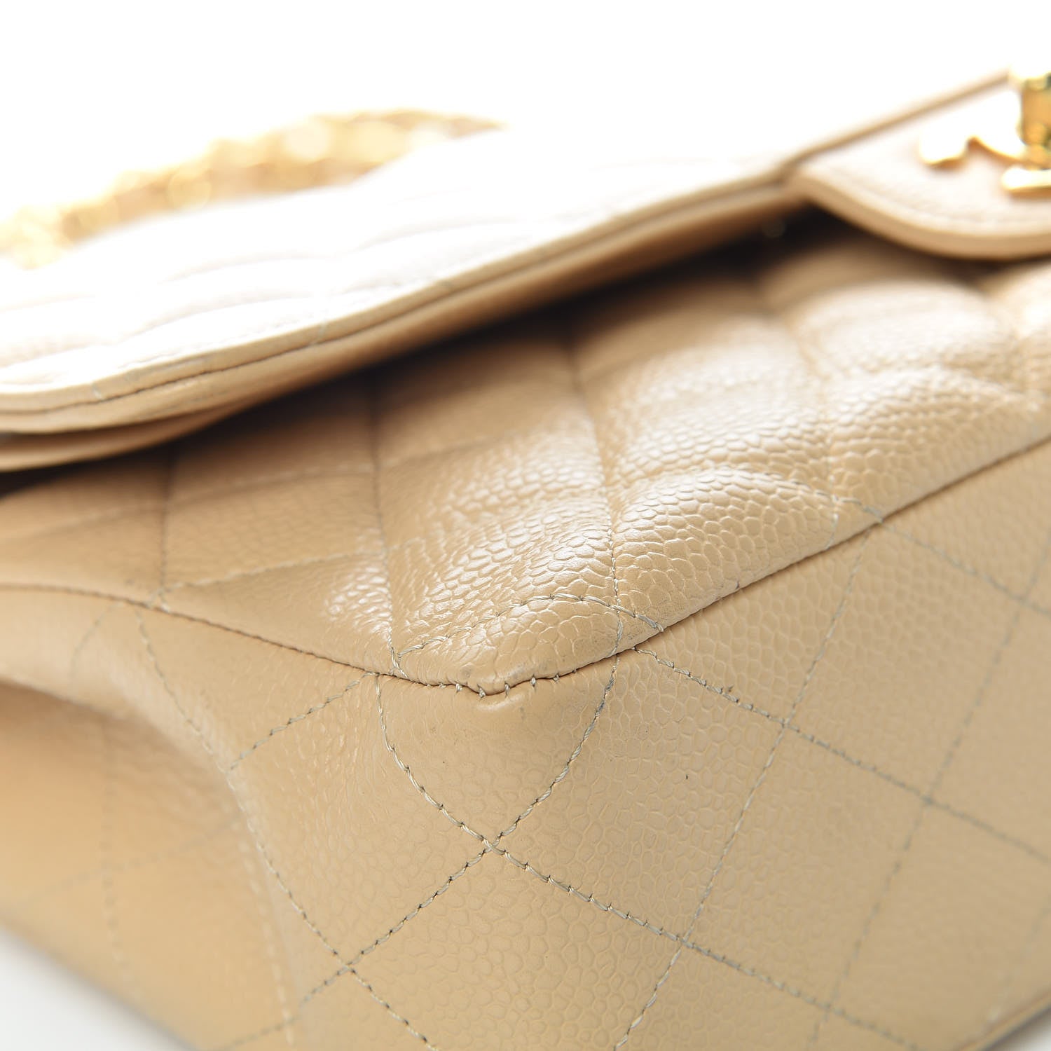 Chanel Caviar Quilted Medium Double Flap Beige 8 of 12
