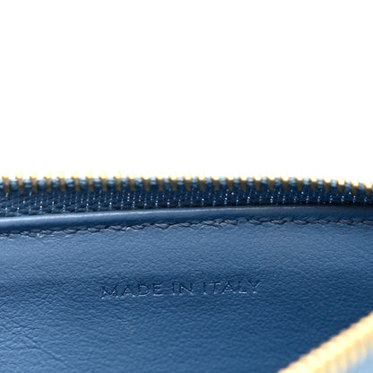 Celine Grained Calfskin Zipped Card Holder Azure 5 of 7
