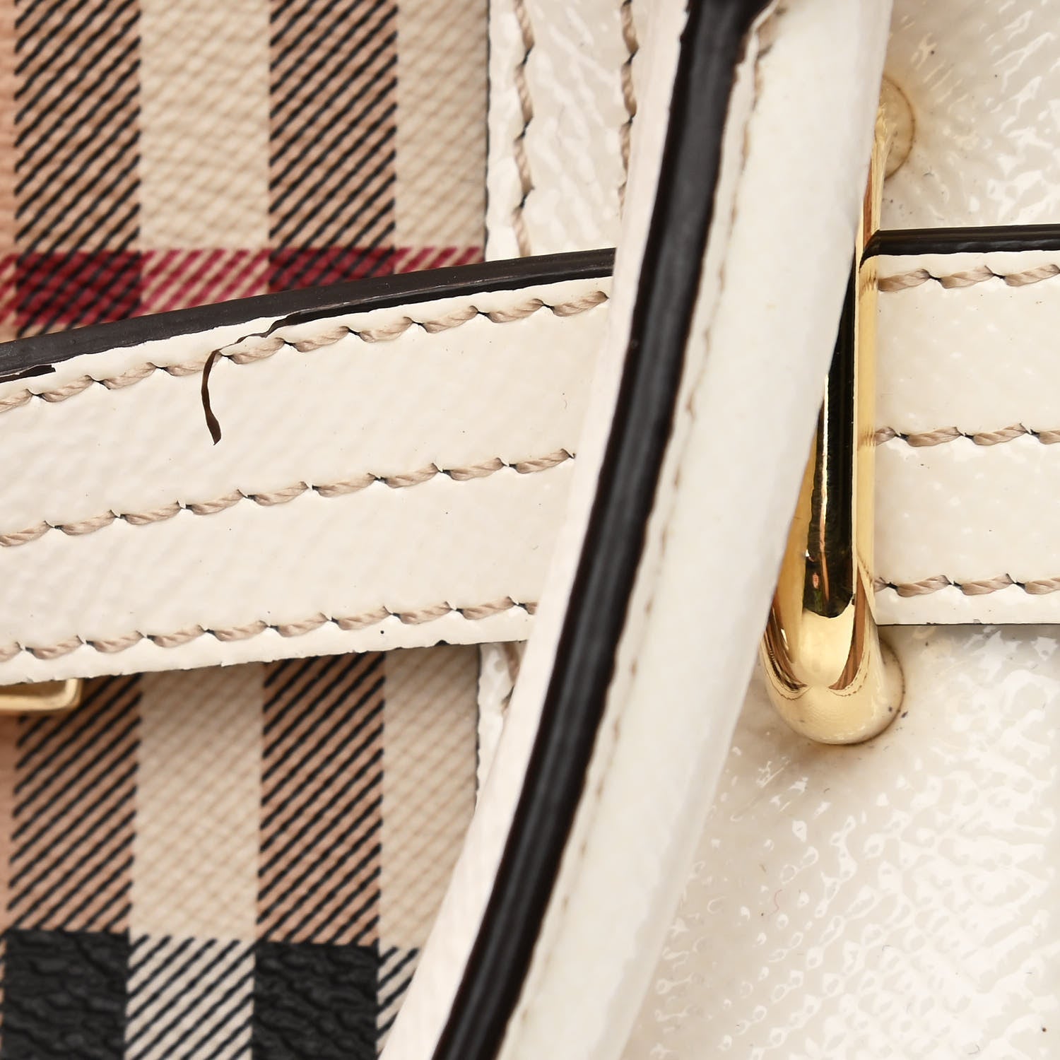 Burberry Haymarket Check Medium Minford Portrait Tote White 11 of 11