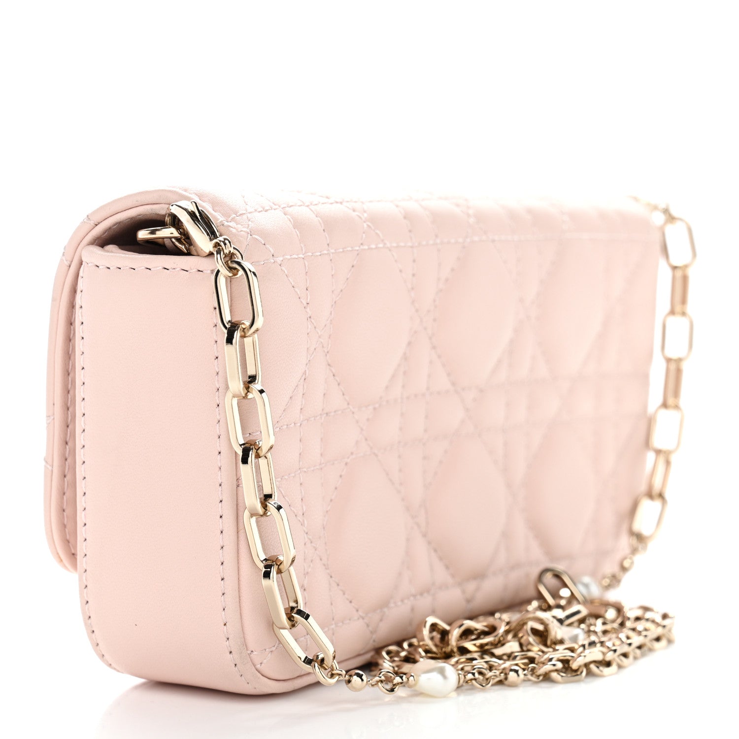 Christian Dior Lambskin Cannage Dior Talk Phone Pouch Rose Poudre 2 of 10