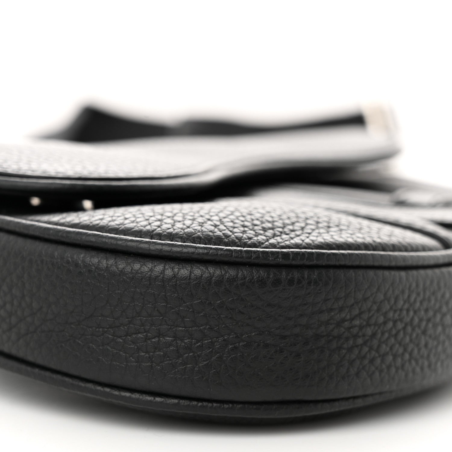 Christian Dior Grained Calfskin Mens Mini Saddle Bag Black 9 of 10