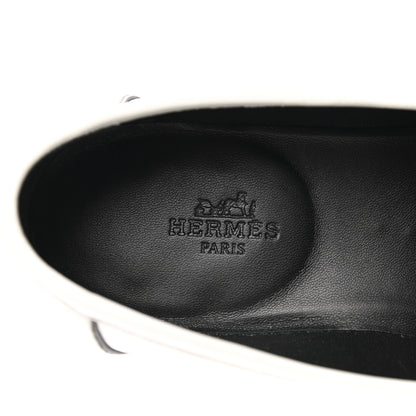Hermes Calfskin Womens Paris Loafers 37 White 7 of 10